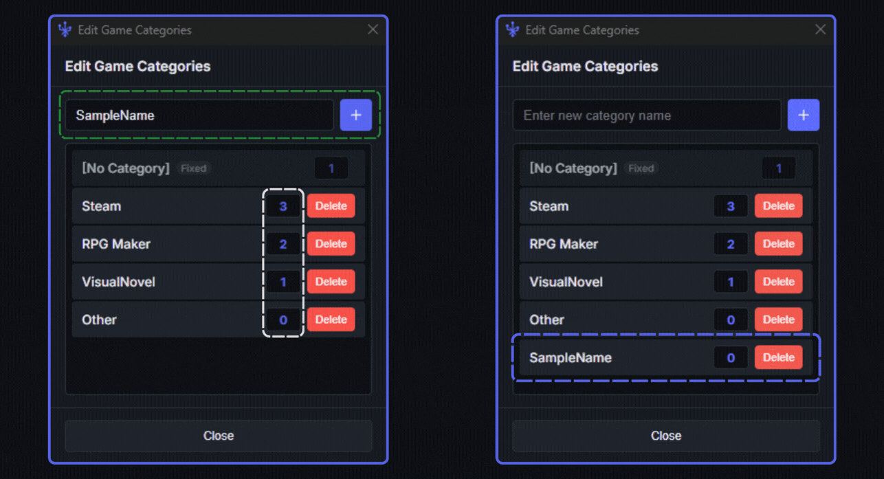Edit Categories - Register a category