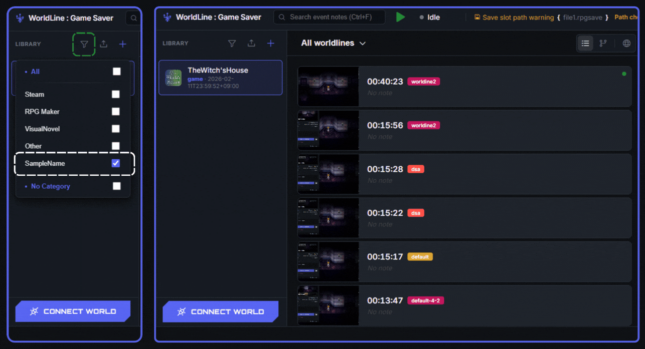Edit Categories - - Filter categories