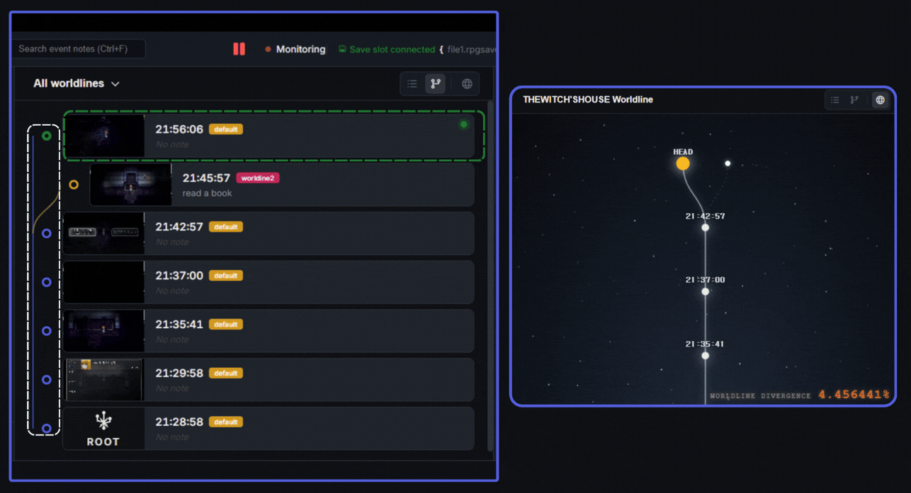 Load Branch Point - Worldline/Event switch complete!