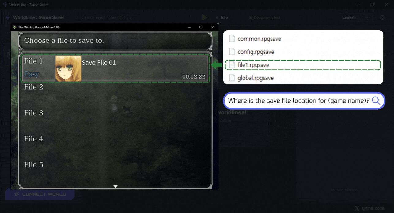 Connect Save Slot - Prepare the game save file